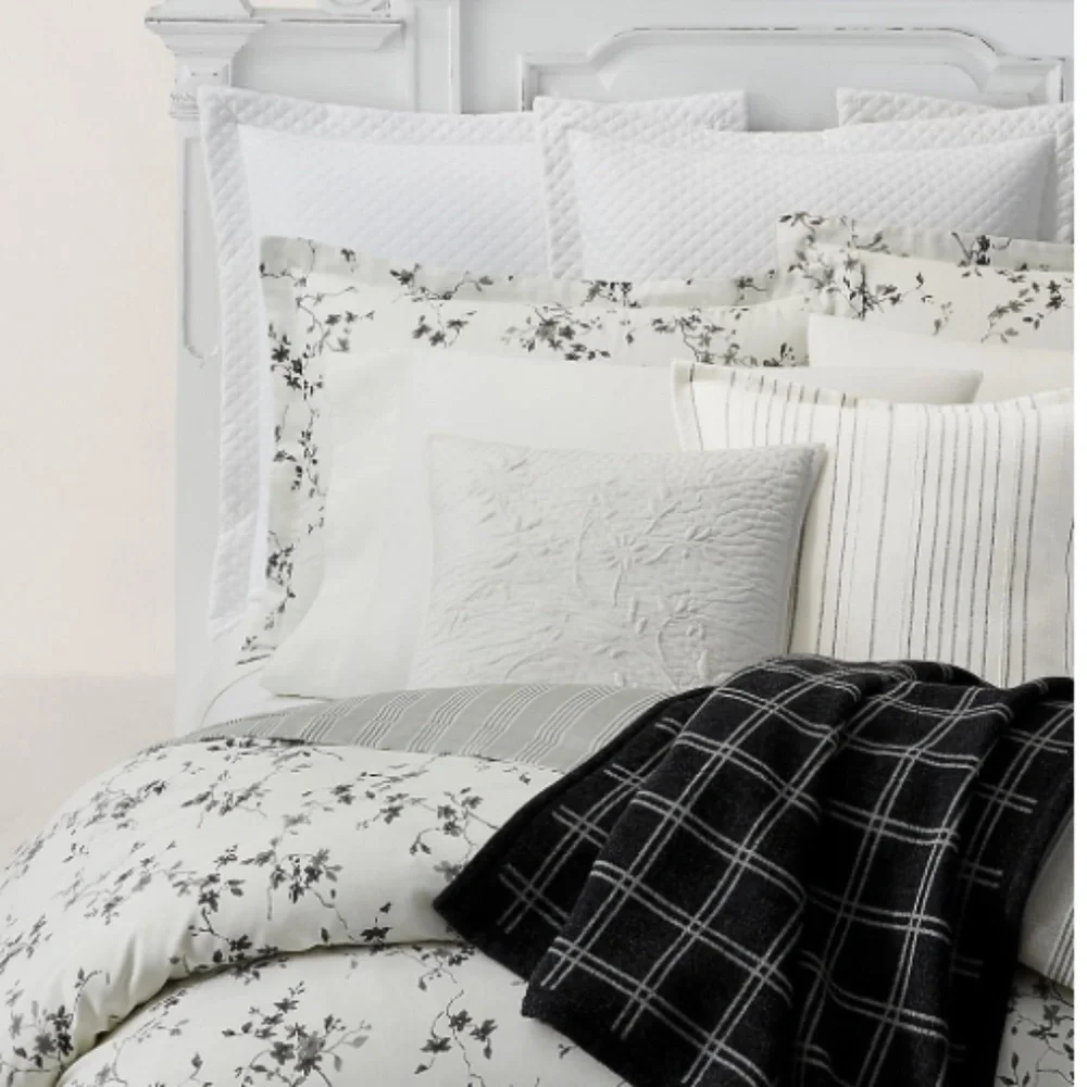 Munroe Duvet & Sham Collection - True Charcoal- Exclusive $470 NWT